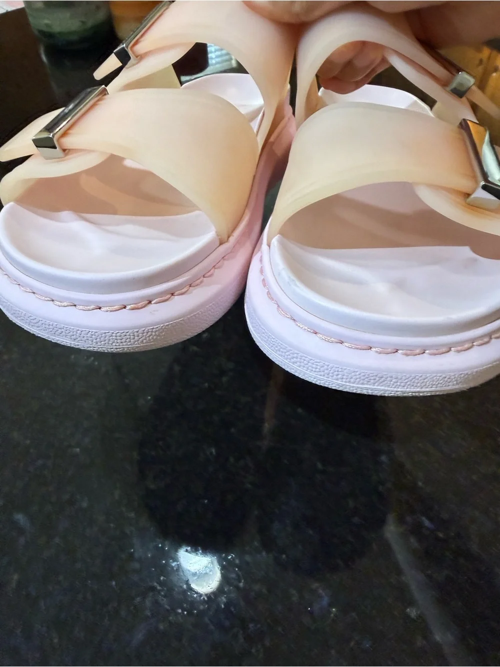 Alexander McQueen Peach to Pink Ombre Jelly Slide Sandals